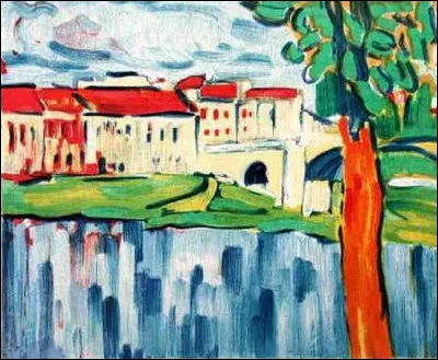 Qui a peint "Chatou, paysage à l'arbre rouge" ?