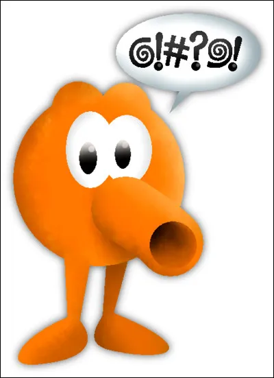 Qui est cette créature orange, ronde, sans bras, au nez tubulaire, héros d'un jeu d'arcade ?