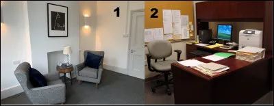 Ces deux images représentent le bureau de la psychologue et de l'assistante sociale. Laquelle représente le premier métier ?