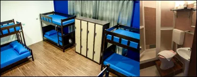 Le personnel soignant de garde a la possibilité de passer la nuit ici afin d'être à disposition des patients. Combien de lits superposés cette pièce possède-t-elle ?