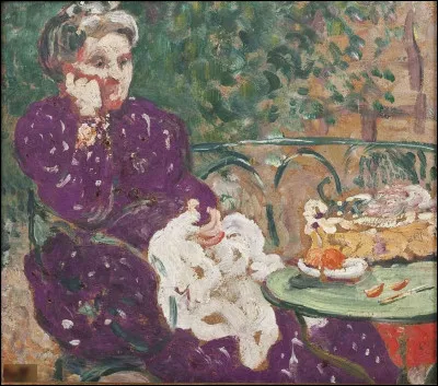 Quel peintre est l'auteur du tableau "Femme au jardin" ?