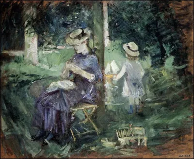 Qui a peint "Femme et enfant dans un jardin" ?