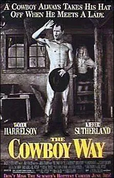 A la fin de Deux Cow Boys  New York, Piment Lewis est en sous-vtement dans une affiche gante pour :