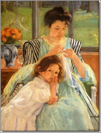 Qui a peint "Jeune mère couture" ?