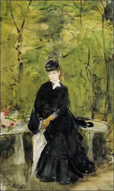 Qui a peint "Jeune femme assise sur un banc" ?