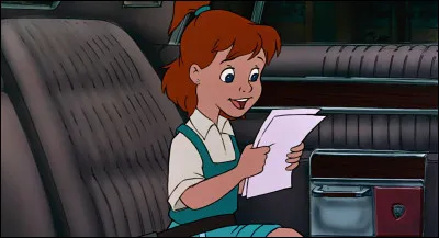 Quel est le mot que Jenny a du mal à lire dans cette scène dans "Oliver et Compagnie" ?