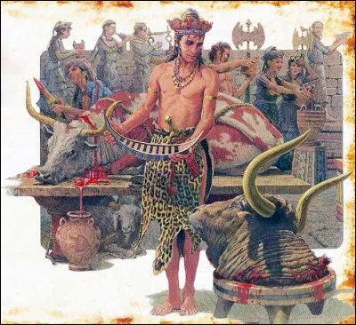 Ce peuple sacrifiait beaucoup de taureaux et quelques fois des humains.