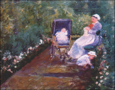 Qui a peint "Enfant d'un dans un jardin" ?