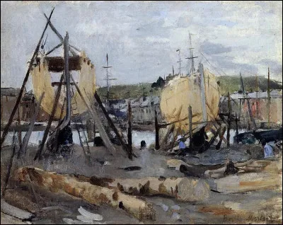 Qui a peint "Bateaux en construction" ?