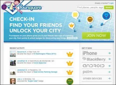 Yahoo pourrait payer 100 millions de dollars pour racheter Foursquare. Cette start-up spcialise dans la 'golocalisation' peut suivre vos dplacements grce  :