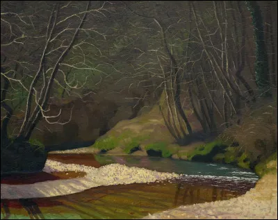 Qui a peint "Ruisseau rouille et galets blancs" ?