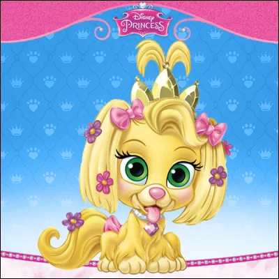 Ce chien est tout fleuri ! Il est trop mignon, tout comme la princesse qu'il représente, qui est :