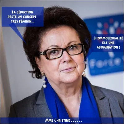 On ne peut pas dire qu'on est là que pour rigoler, car cette dame n'est pas spécialement un boute-en-train, non ?