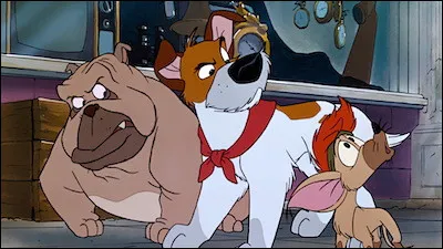 Trouvez la bonne réponse : Quels sont véritablement les noms de ces trois chiens dans "Oliver et Cie" ?