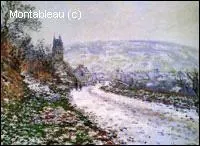 Quel peintre impressionniste a ralis 'Arrive au village de Vtheuil en hiver' ?