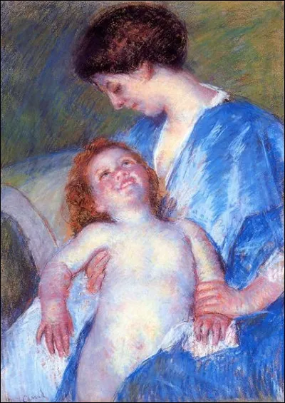 Qui a peint "Bébé souriant à sa mère" ?