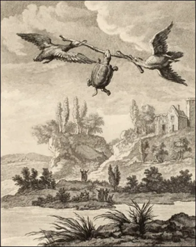 La Tortue et les deux Cigognes, est-ce une Fable de La Fontaine ?