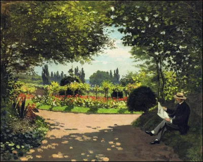 Qui a peint "Adolphe Monet lisant dans le jardin" ?
