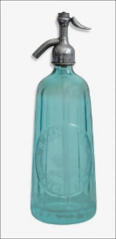 Quel est ce r&eacute;cipient en verre &eacute;pais, une carafe contenant sous pression de l'eau de Seltz ?