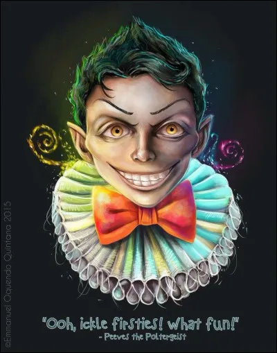 Passons maintenant à Peeves ! Est-ce un vrai fantôme ?