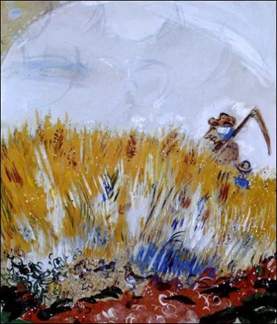 À qui est la toile intitulée "L'alouette et ses petits et le maître d'un champ" ?