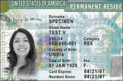 Quelle est la carte qui permet aux citoyens non américains de s'installer et de travailler légalement aux États-Unis ?