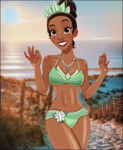 Qui est cette princesse très mignonne, dont le vert de son maillot de bain lui va à ravir ?