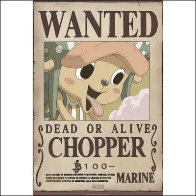 La prime de Chopper est de 100฿, ce qui équivaut, dans le manga, au prix...