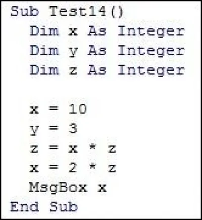Le résultat affiché par ce programme sera :
