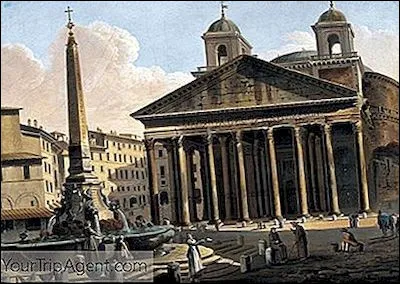 Quel nom romain est inscrit sur le fronton du Panthéon à Rome ?