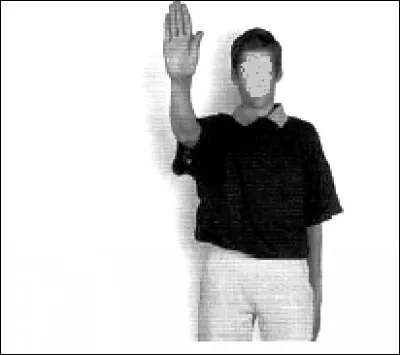 Quel est le commandement pour arrêter le match, que l'on peut voir sur le dessin ?