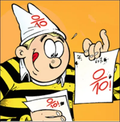 Qui est cet élève, héros de bandes dessinées, rondouillard, cancre avec un éternel pull rayé jaune et noir ?