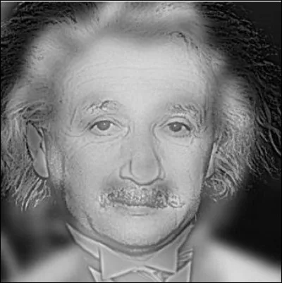 Tu vois Einstein, n'est-ce pas ? Mets-toi de loin et tu dois voir une autre personne, laquelle ?