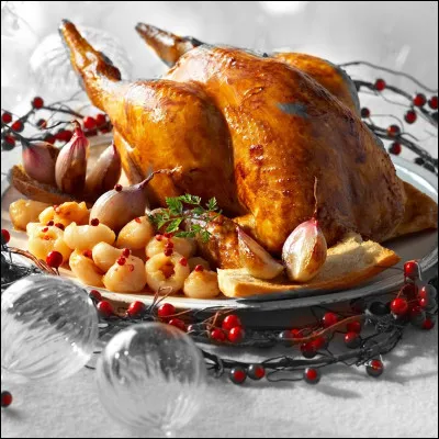 Pour parfaire ce réveillon, j'ai mitonné un chapon farci au foie gras ! Le jeune Théor demande à Yoshi "C'est quoi un chapon ?" :