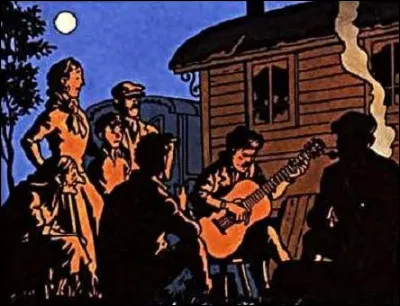 Hergé spécialiste de la ligne claire s'est laissé aller à un graphisme fort différent avec des ombres dans quelques vignettes nocturnes. De quel album est-elle issue ?