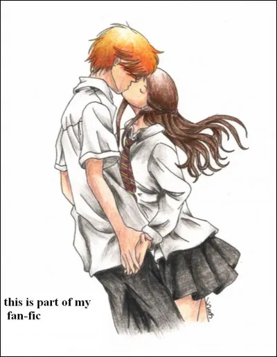 Dans le livre, que fait tomber Hermione quand elle embrasse Ron ?