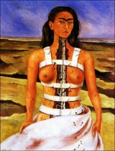 Quelle femme peintre s'est représentée elle-même sur ce tableau, intitulé ''La Colonne brisée'' ?