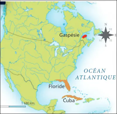 Où se situe la Gaspésie par rapport au Canada ?
