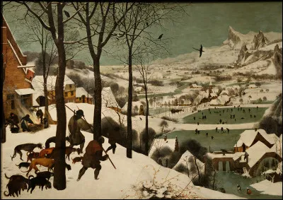 Voici le tableau intitul&eacute; "Les Chasseurs dans la neige" par l'artiste :