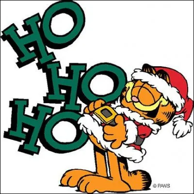 Bande dessinée : 

Selon l'image, pensez-vous que Garfield adore Noël ? Moi je vais vous répondre, la réponse est oui. Mais plus dur, sur la couverture de l'album "Festin de Noël", que mange Garfield ?