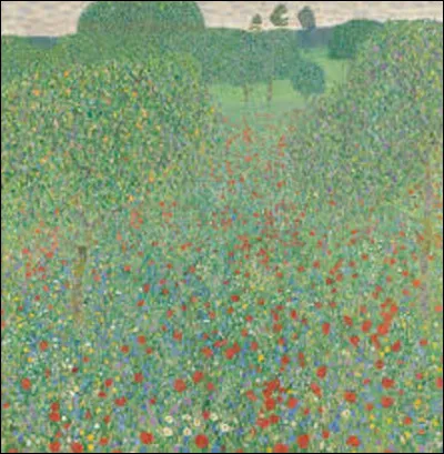 Exécuté par un symboliste, ''Champs de coquelicots'' est un tableau peint en 1907. Quel est le nom du peintre qui a réalisé cette toile ?