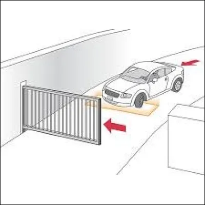 Sur la barrière de sortie d'un parking, quel élément au sol permet facilement de libérer le passage ?