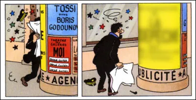 Haddock lit beaucoup le journal... mais nous aimerions savoir ce qu'il y a à lire sur cette colonne Morris !