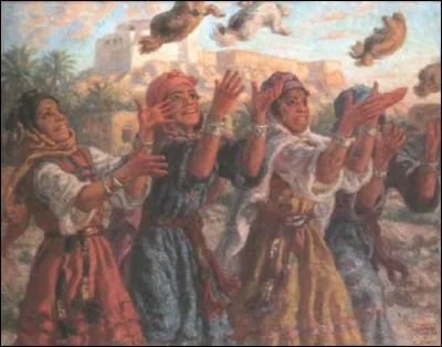 Sa toile s'intitule "Jour de fête" :