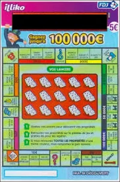 Comment s'appelle ce ticket à gratter représentant un jeu de société ?