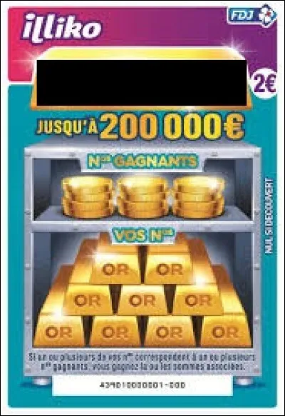 Quel est le nom de ce ticket à gratter d'une valeur de 2 euros ?