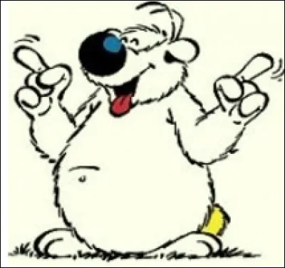 Qui est ce chien blanc avec un sérieux embonpoint dont les passe-temps préférés sont manger et dormir ?