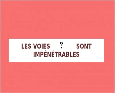 Selon la locution quelles voies sont impénétrables ?