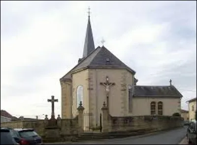 Vous avez sur cette image l'&eacute;glise Saint-Laurent de Freybousse. Village Mosellan, il se situe dans l'ancienne r&eacute;gion ...
