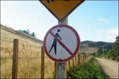 Ce panneau paraît tout de même un peu déroutant par son graphisme ! Selon l'élément à la droite du personnage, il est interdit de...